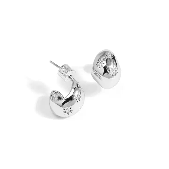 Starburst Crystal Dome Stud Earrings