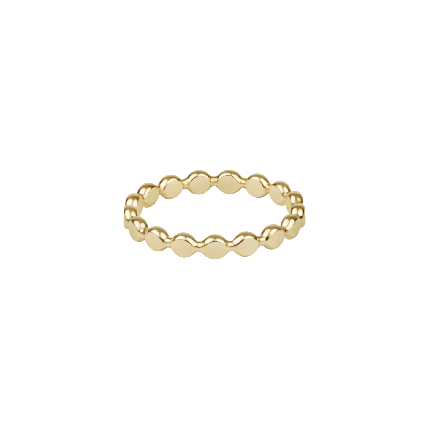 Classic Gold 2.5mm Beaded Disc Ring