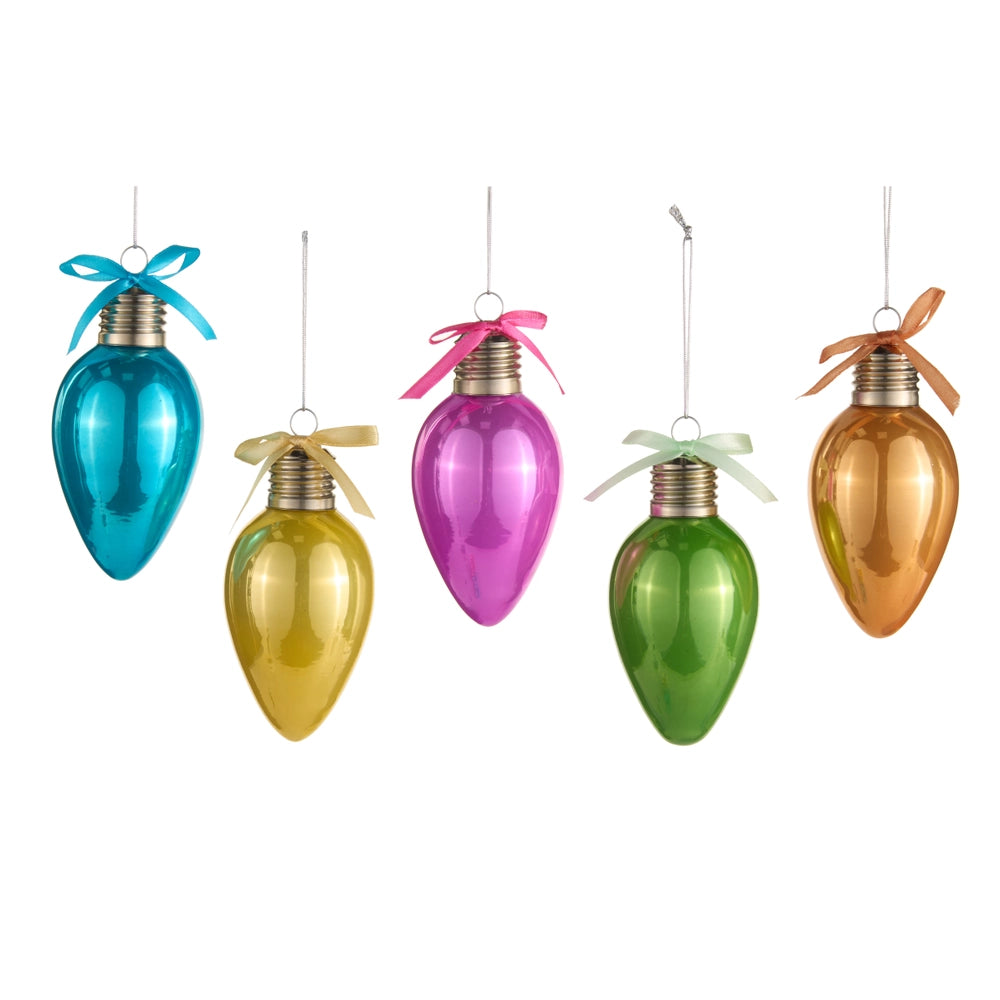 Neon Light Bulb Ornament 4.5"
