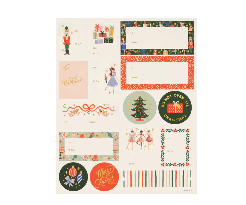 Nutcracker Stickers/Labels, Set of 3