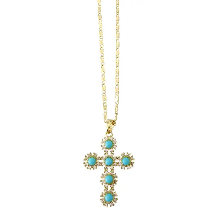 Chessie Turquoise Cross Necklace