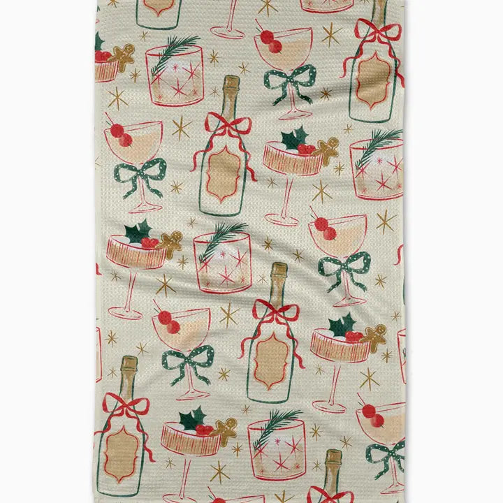 Christmas Cocktails tea towel
