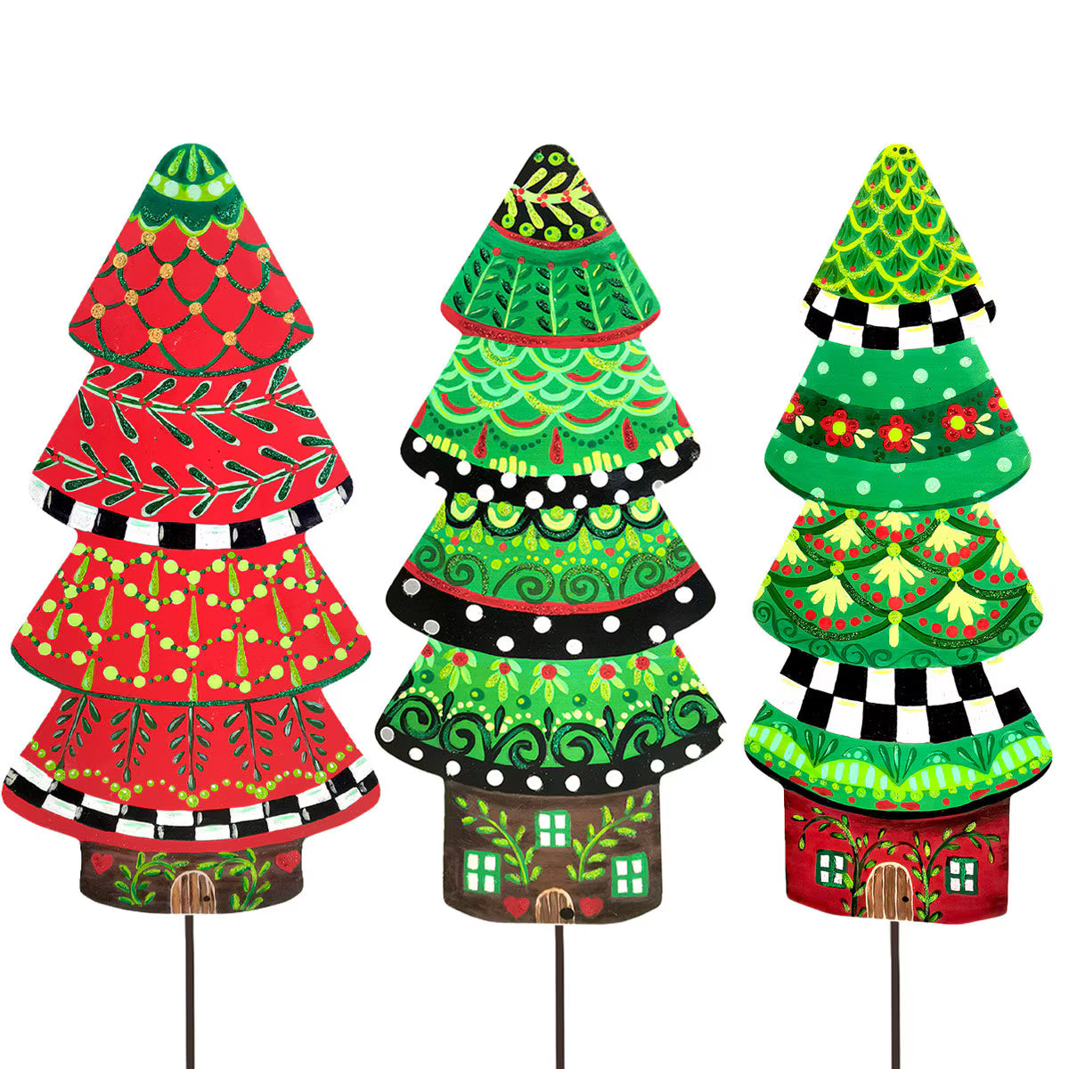 Christmas Cottage Trees