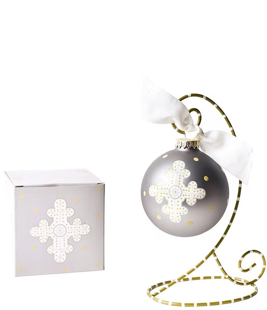Neutral Cross Glass Ornament