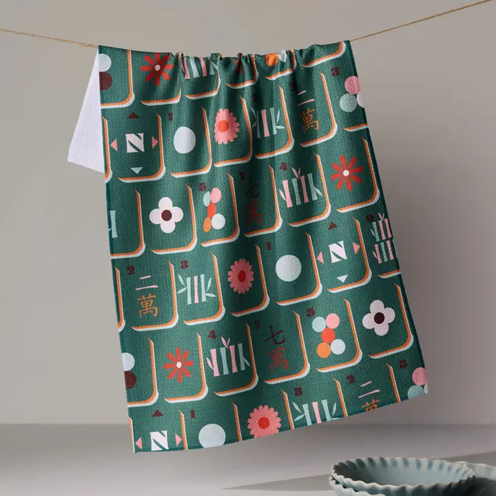 Moss Tile Toss Tea Towel