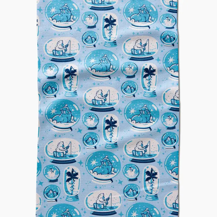 Winter Snow Globe Collection Tea Towel