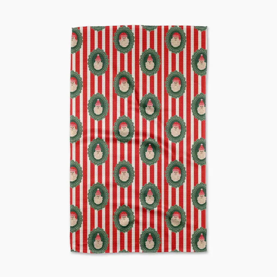 Striped Santa Tea Towel