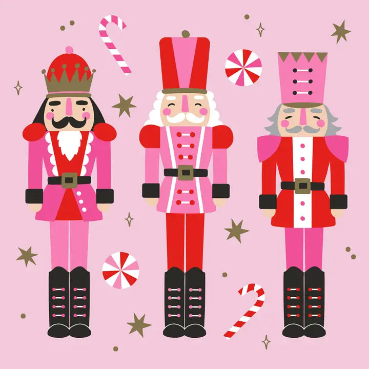 Pink 3 Nutcrackers - Cocktail Napkins
