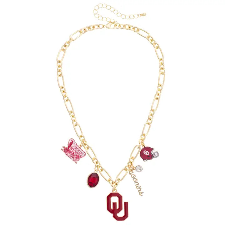 Ok Sooners Gameday Charm Necklace