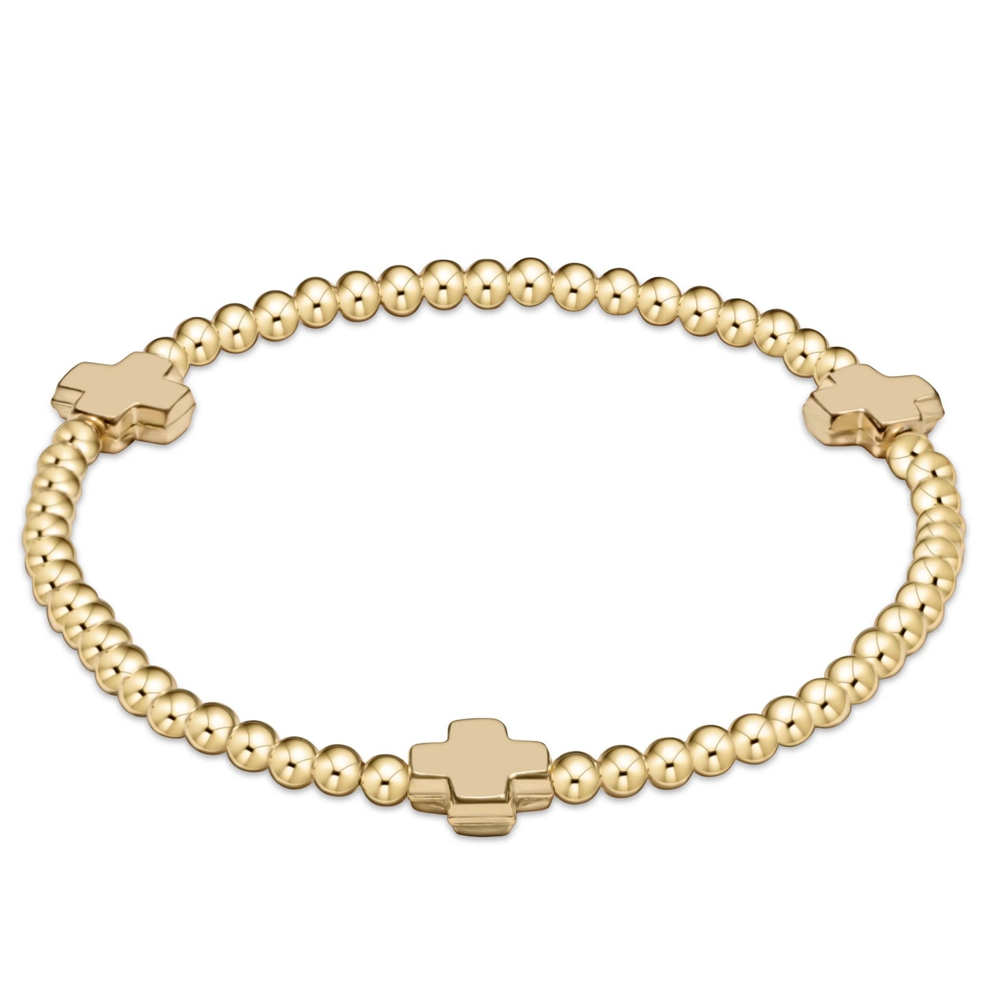 Extends Signature Cross 3mm Bead Gold