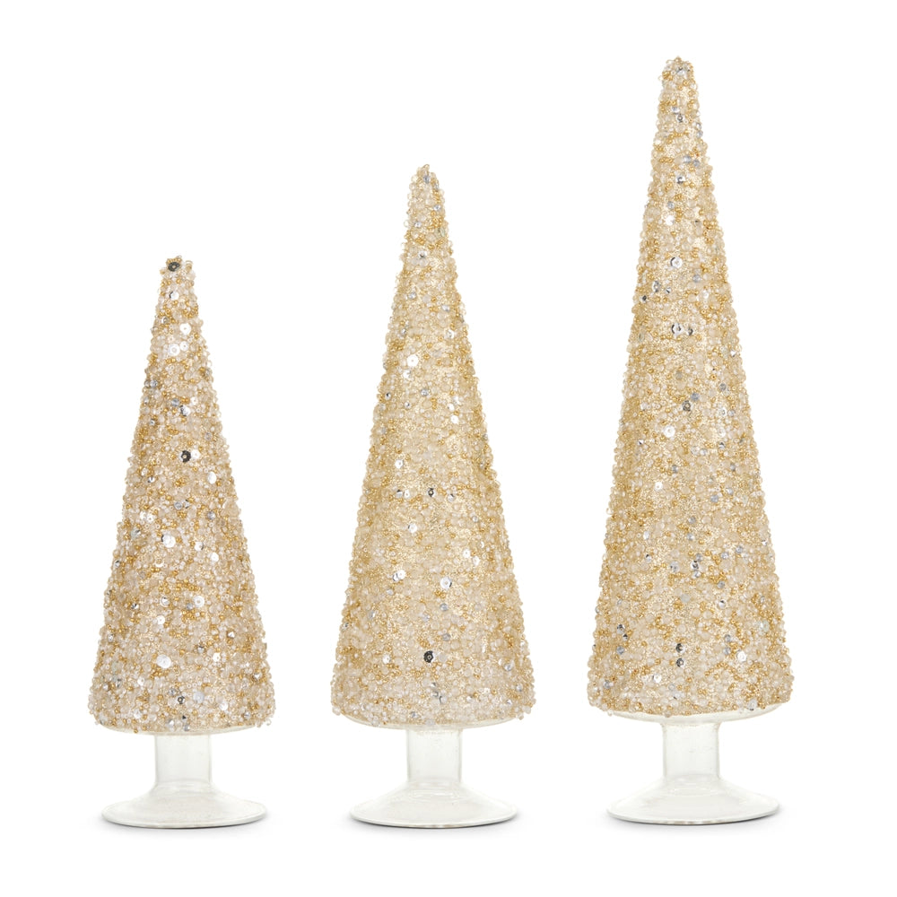Gold Glitter Tree Set of 3