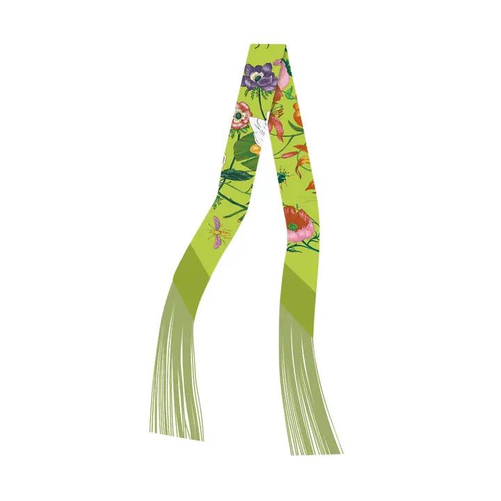 Green Frilly Fringe Scarf