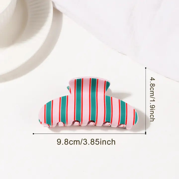 Multi Vertical Stripe Claw Clip