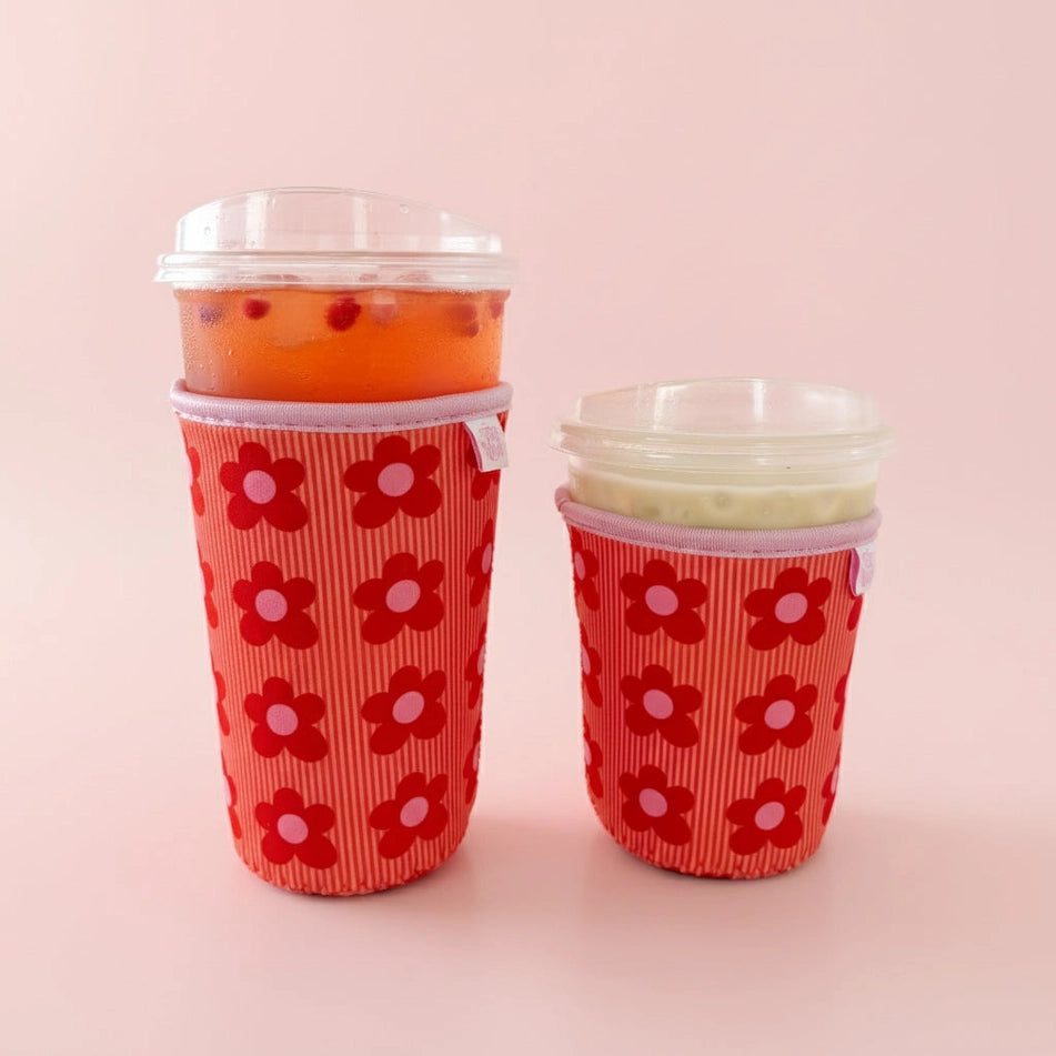 Happy Stripe Floral Drink Sleeve