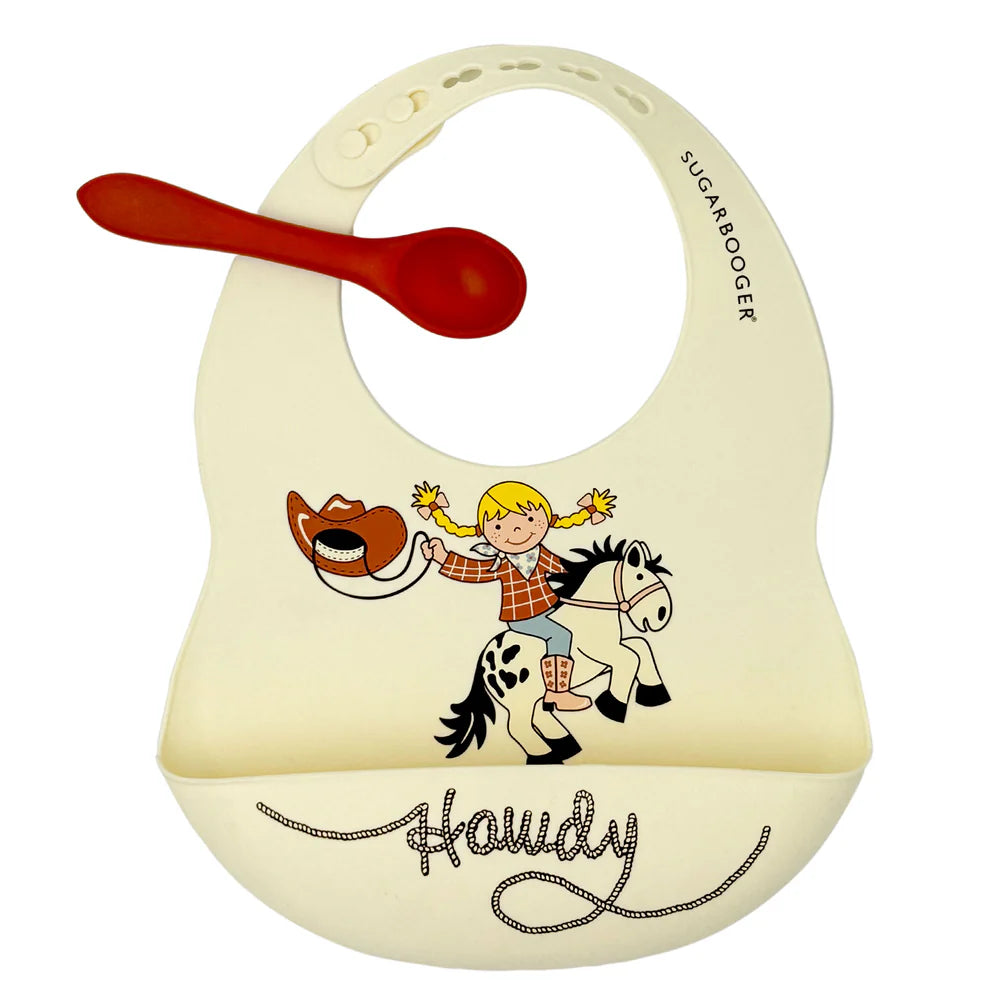 Howdy Silicone Bib & Spoon