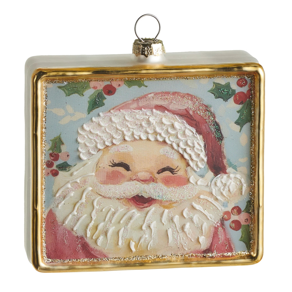 Jolly St. Nick Square Ornament