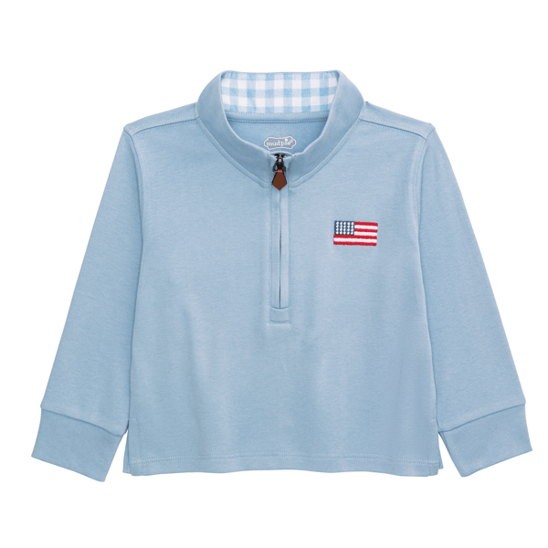 Light Blue Flag Quarter Zip