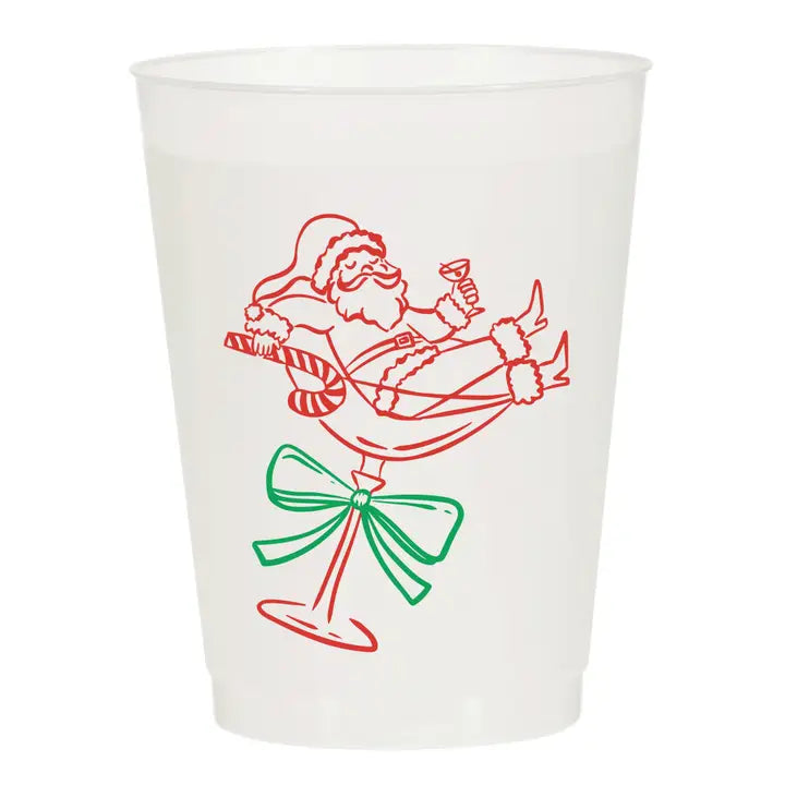 Martini Santa Christmas frosted Cups
