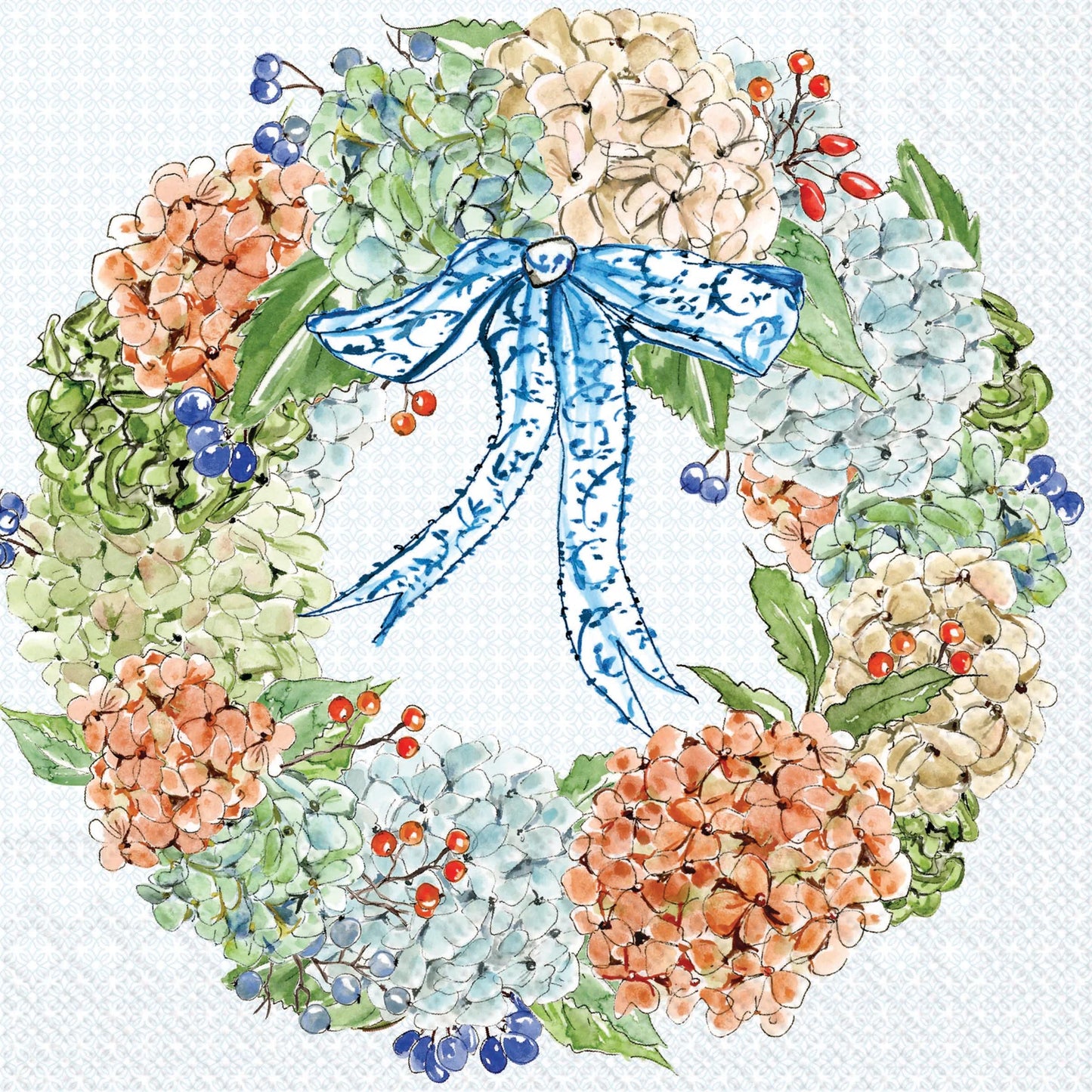 Fall Hydrangea Wreath Napkins