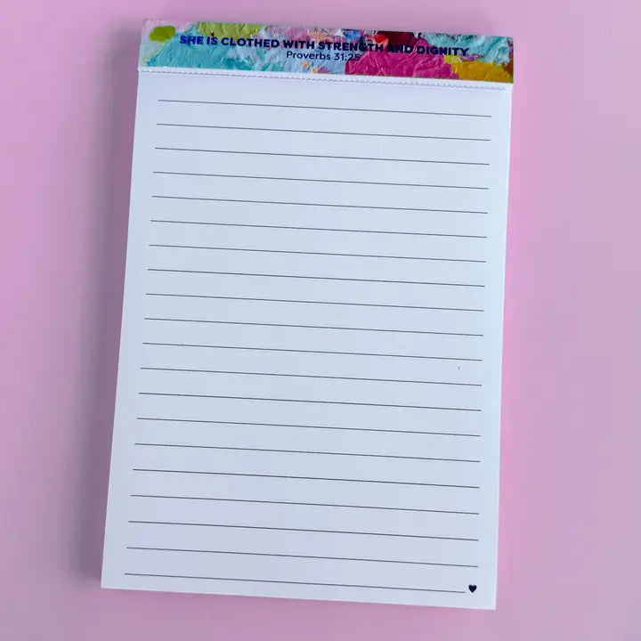 Large List Pad - Proverbs 31:25 - Sja Collab - 75 Sheets