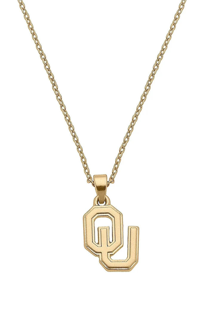 Oklahoma Sooners 24K Gold Plated Pendant Necklace