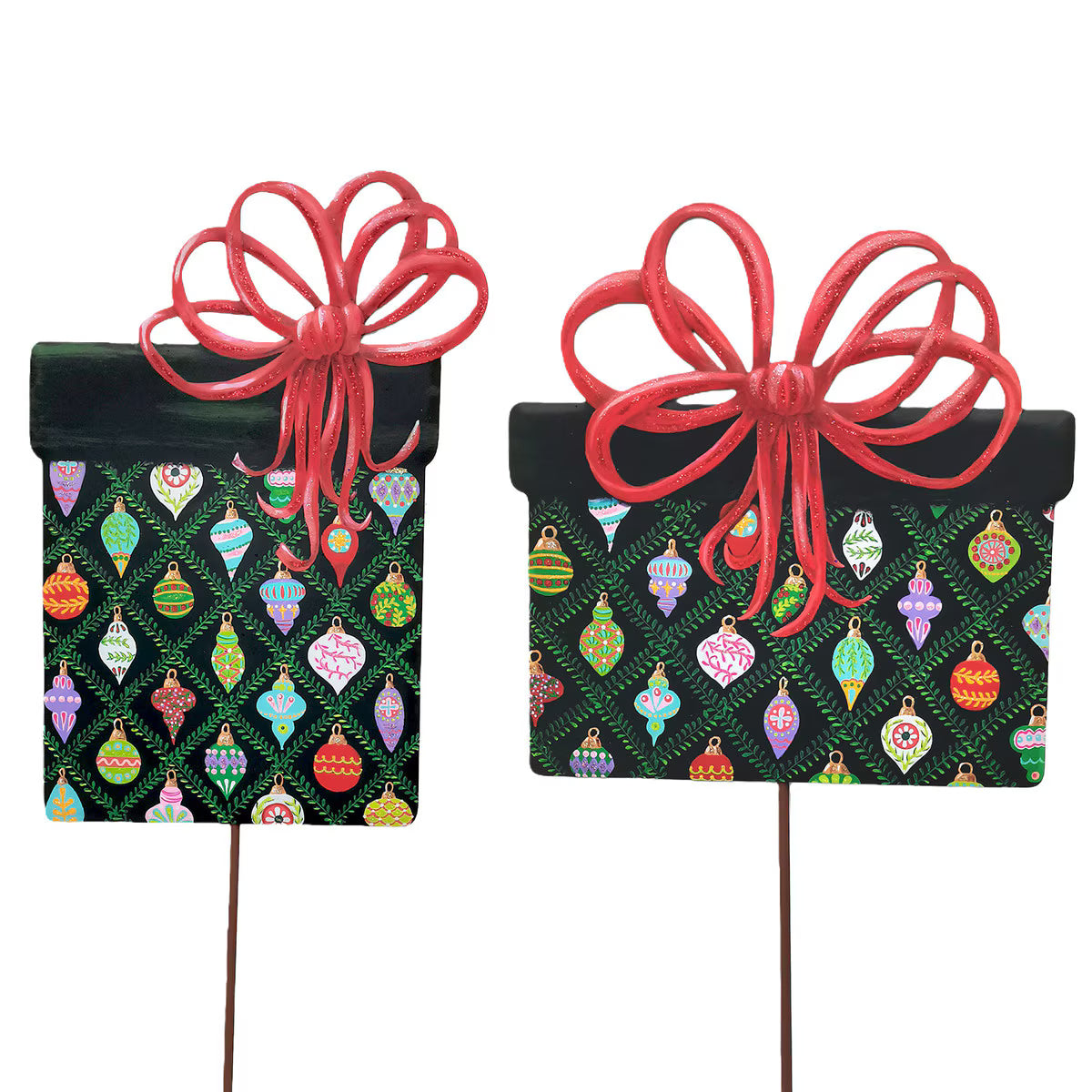 Ornament Wrapped Gift Stake