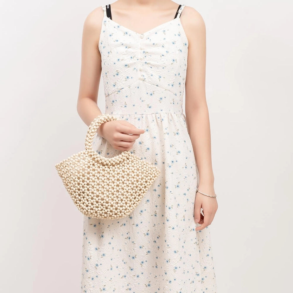 White Bead Purse