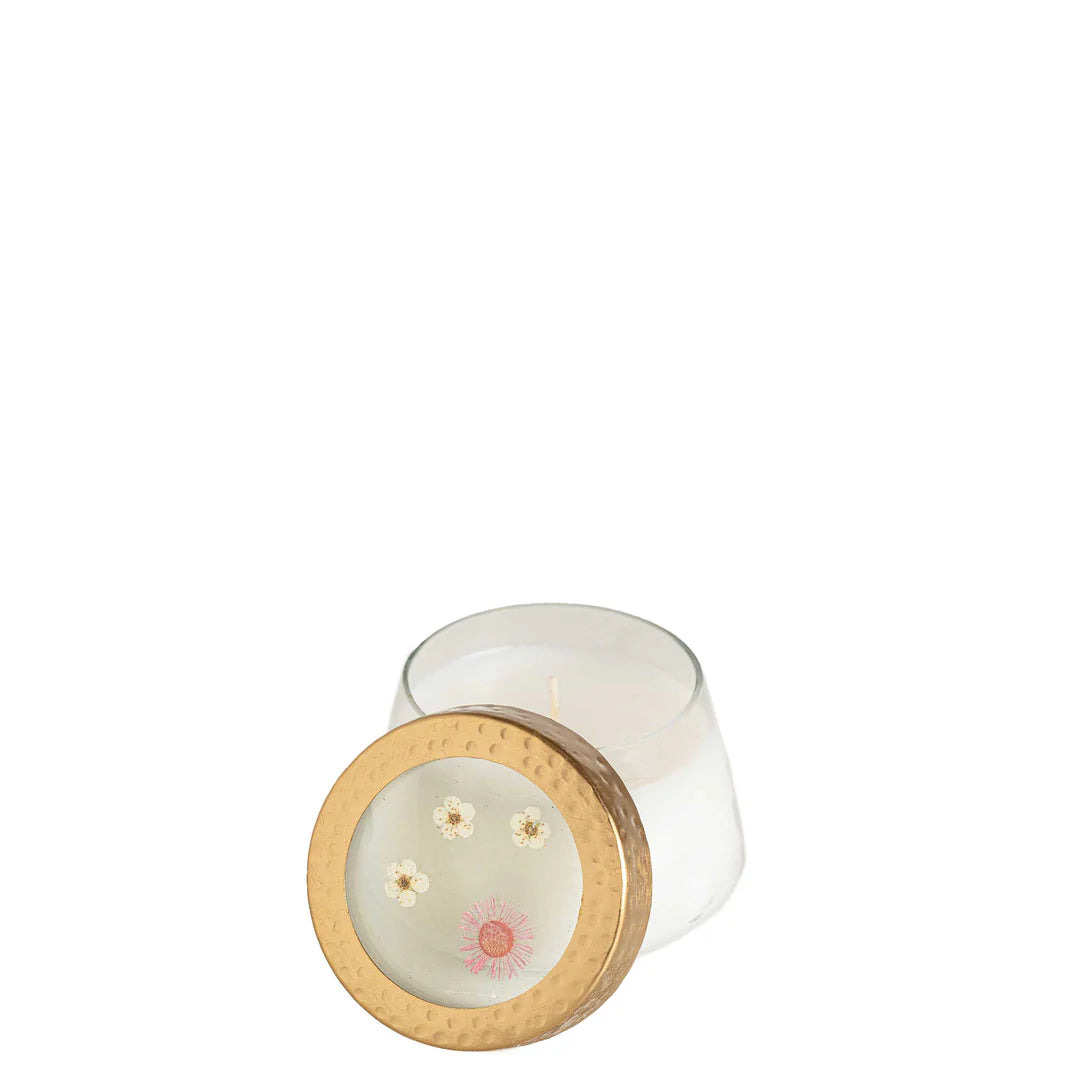 Apricot Rose Petite Floral Candle