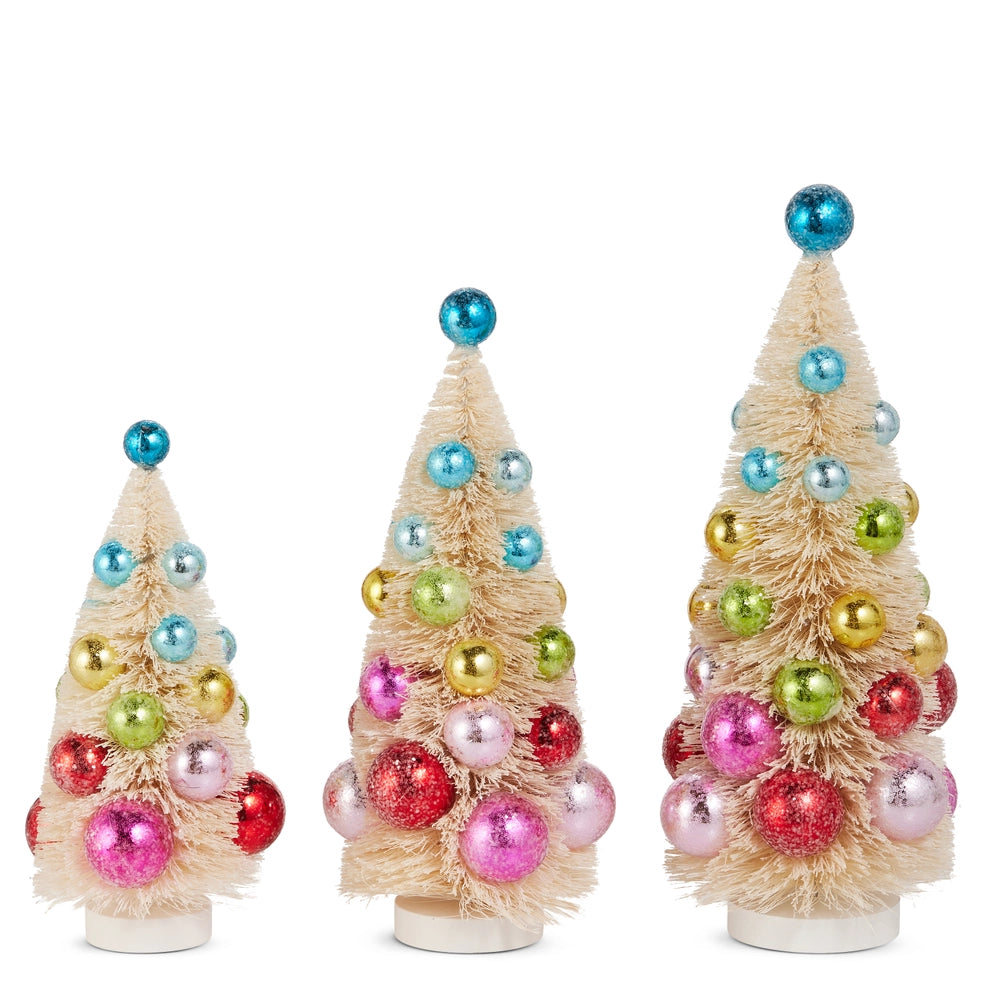 Rainbow Ornament Bottle Brush Tree Set
