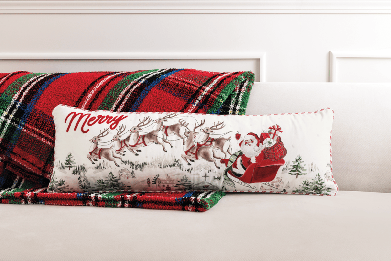 Santa Scene Christmas Pillow