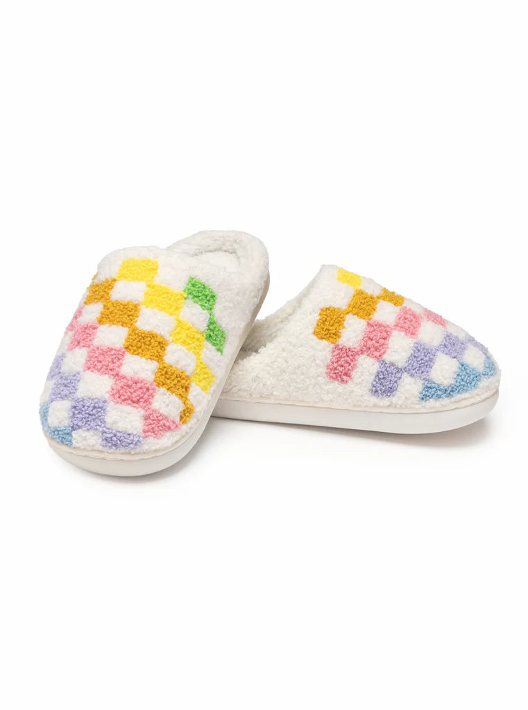 Rainbow Checker Slippers