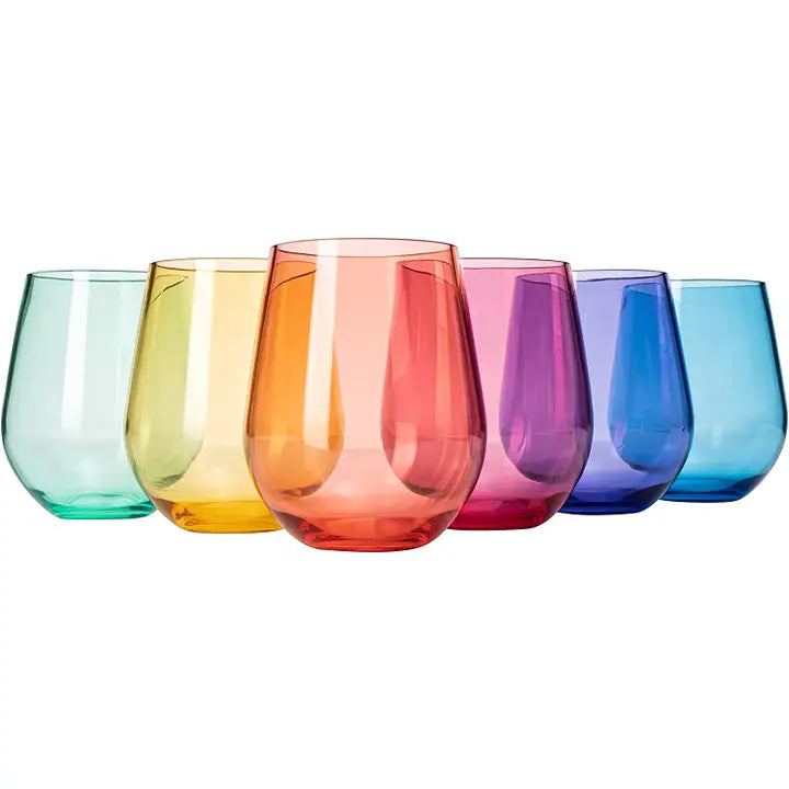 Acrylic Stemless Wine Glass Set of 6