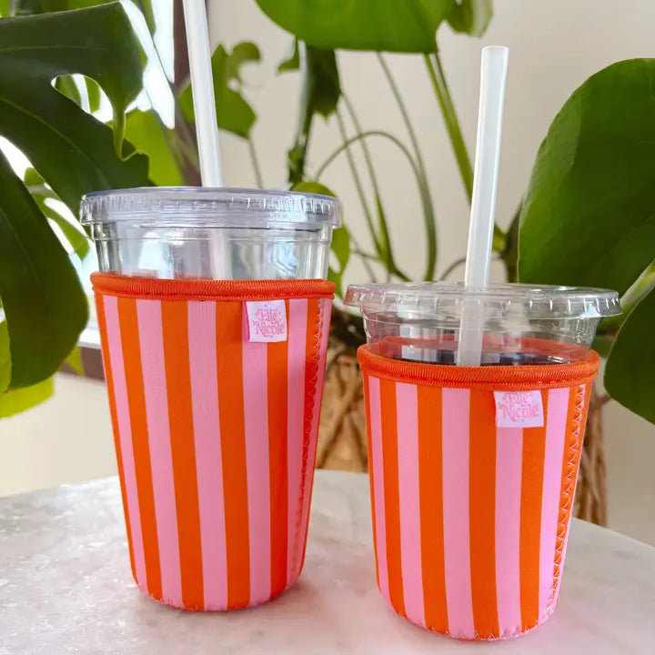 Pink & Orange Stripe Drink Sleeve