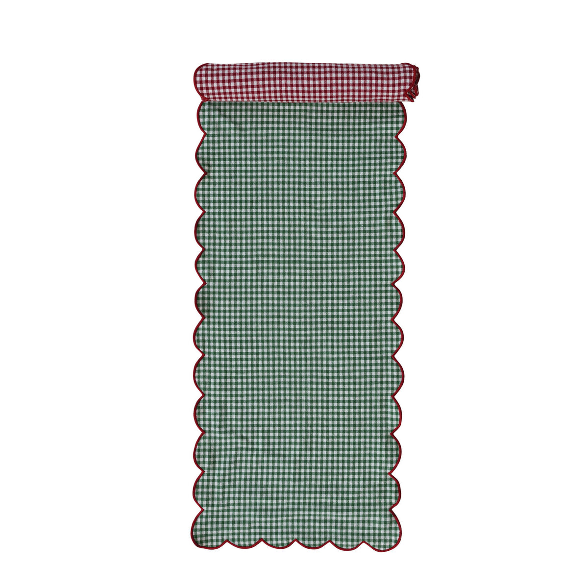 Cotton Scalloped Two-Sided Table Runner