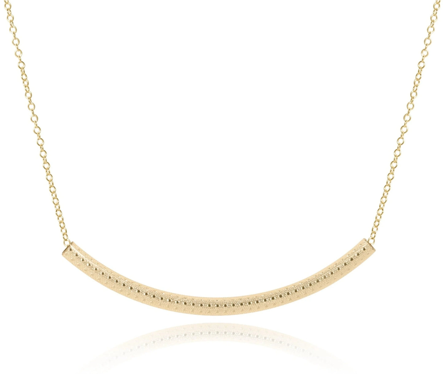 16" Textured Gold Bliss Bar Necklace
