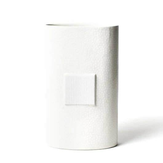 White Dot Big Oval Vase