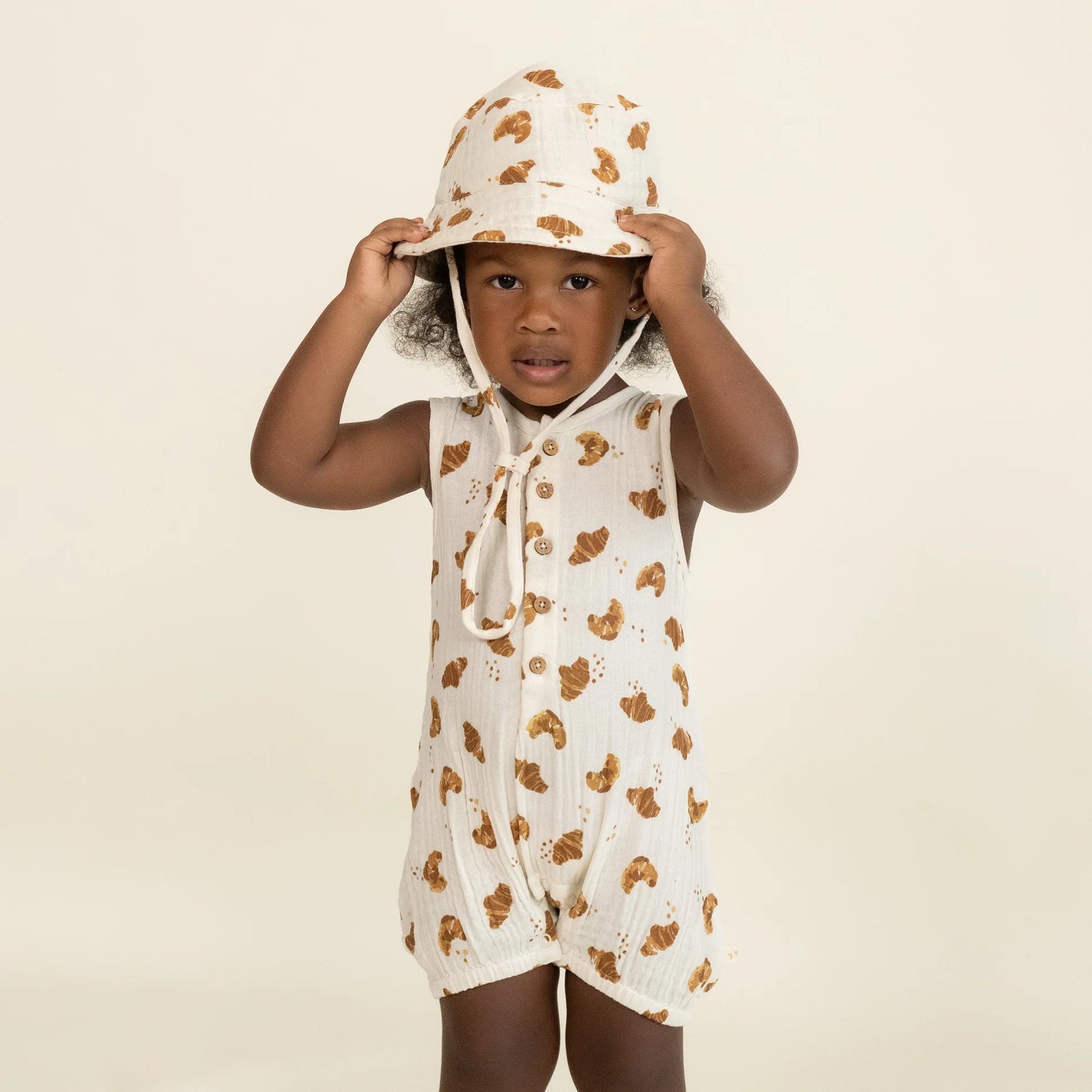 Croissant Sleeveless Bubble Romper Organic