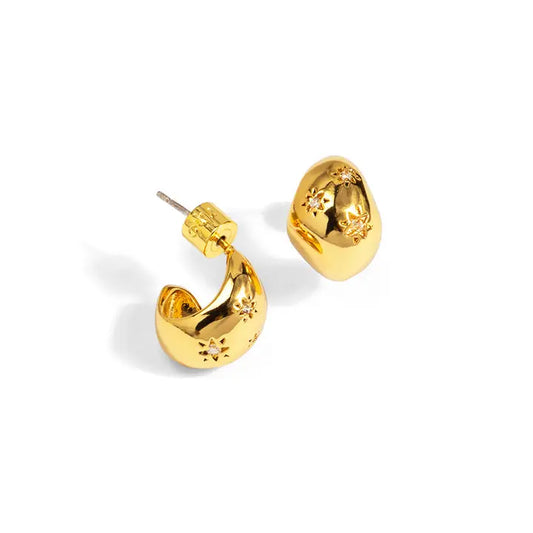 Starburst Crystal Dome Stud Earrings
