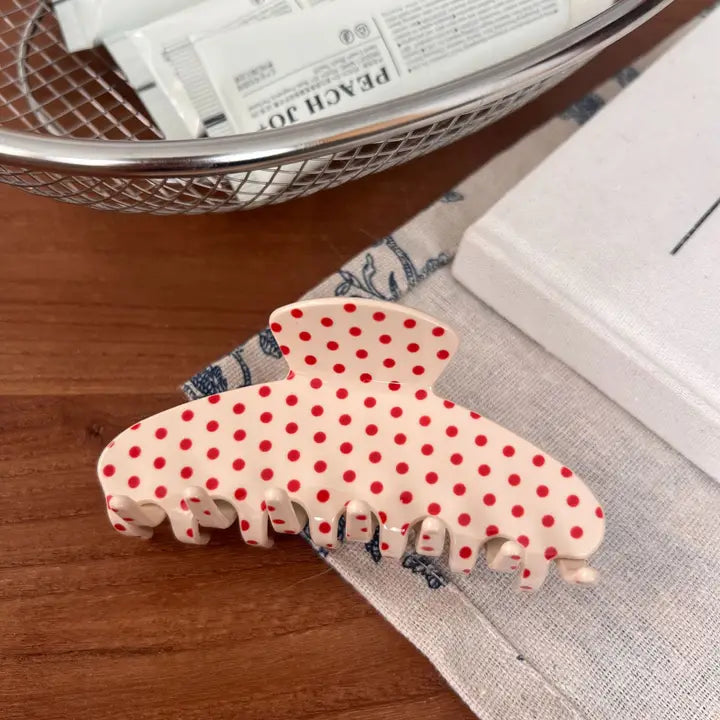 Glossy Polka Dot Claw Clip