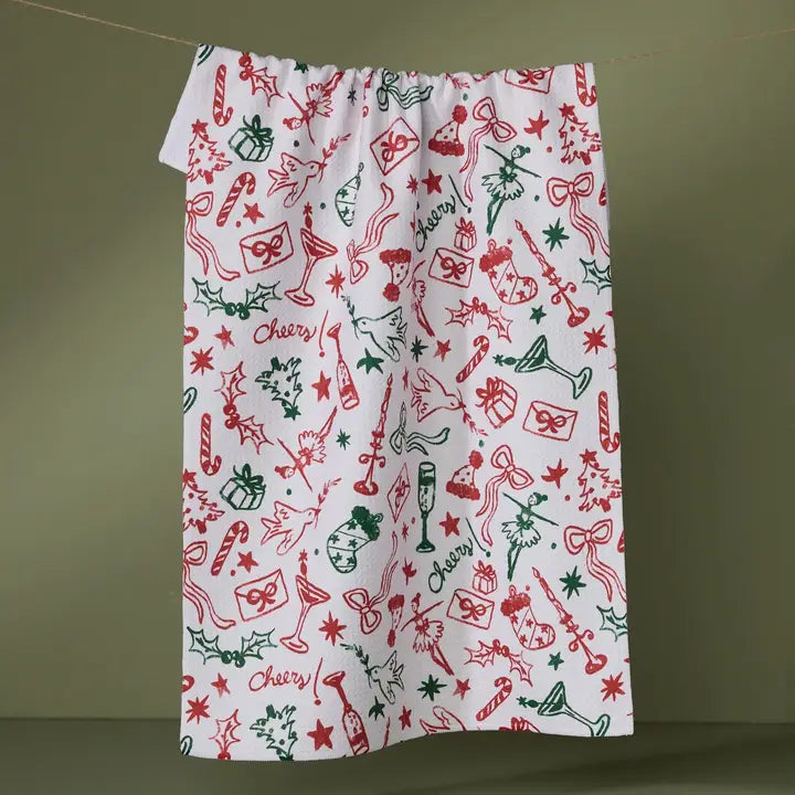 Holiday Doodles Tea Towel