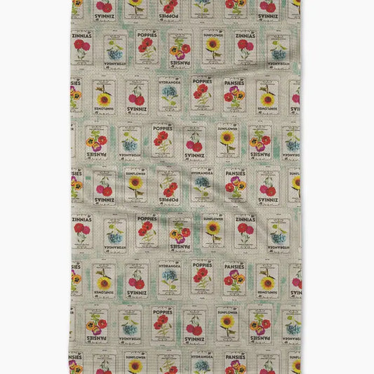 Flower Seed Pack Tea Towel
