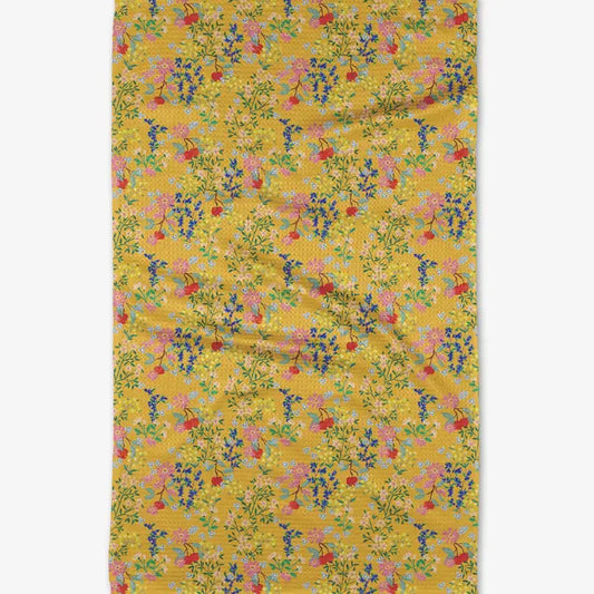 Sunny Cherry Blossoms Tea Towel