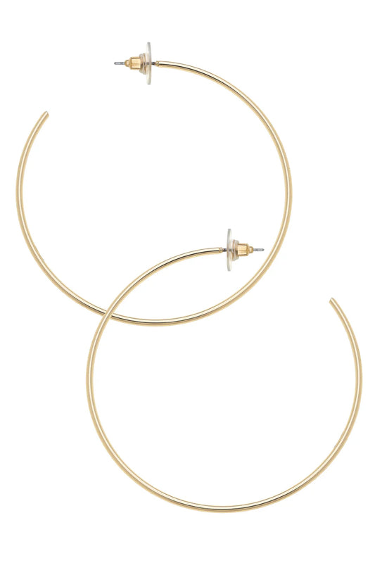 Gwen Hoop Earrings in Shiny Gold