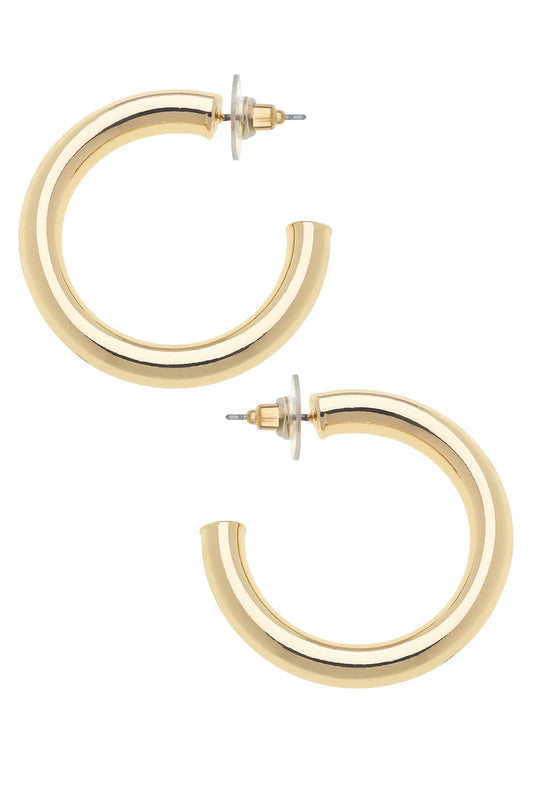 Arabella Hoop Earrings in Shiny Gold