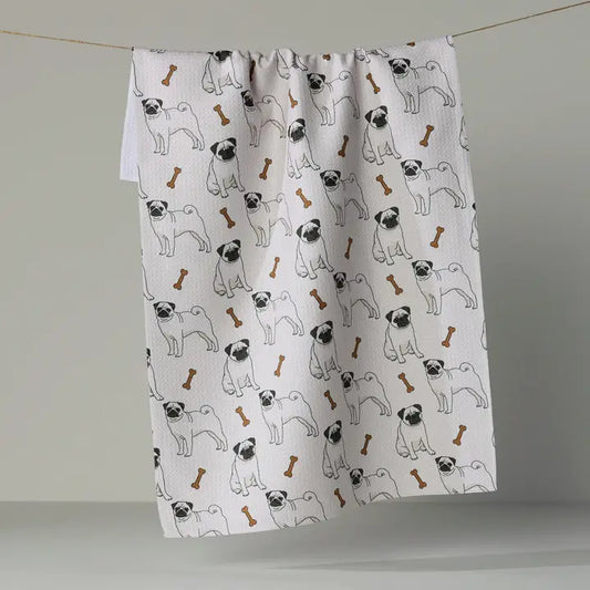 Pug Club Tea Towel