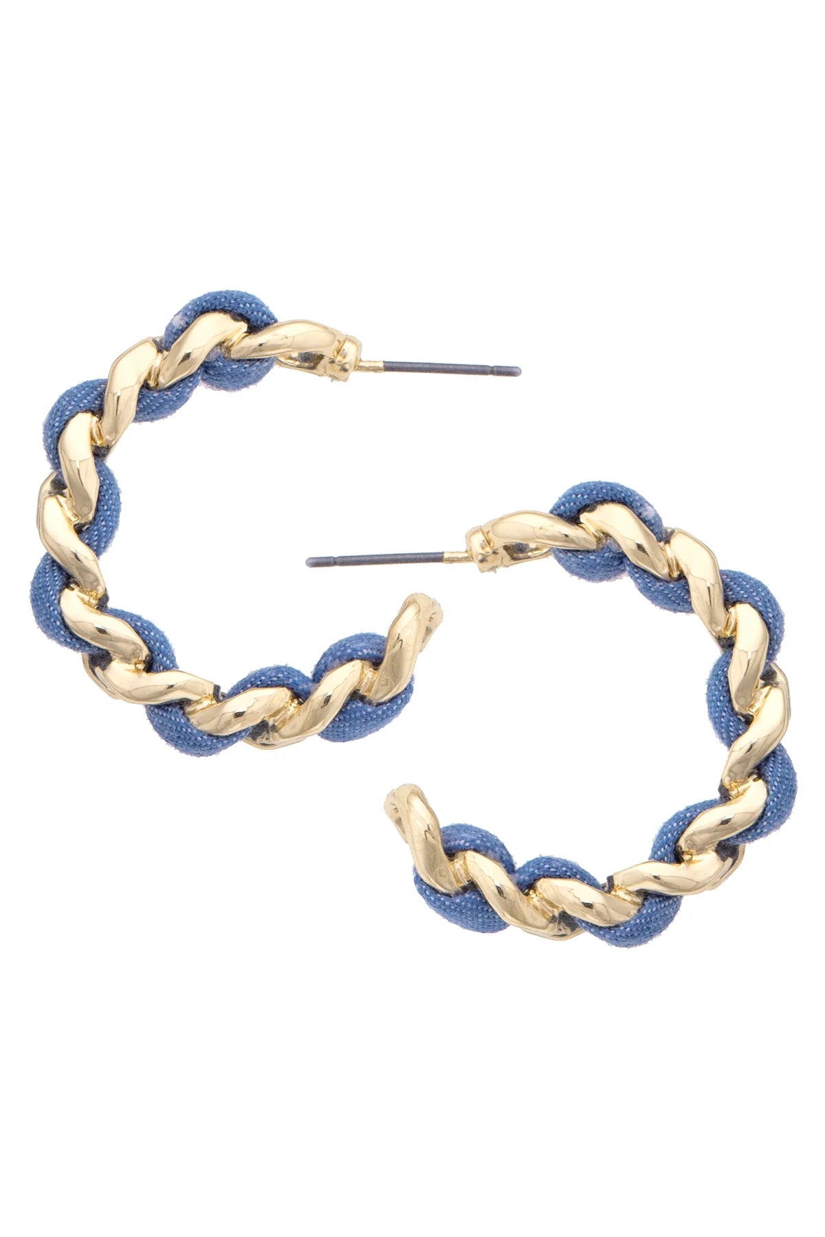 Denim Hoop Earrings