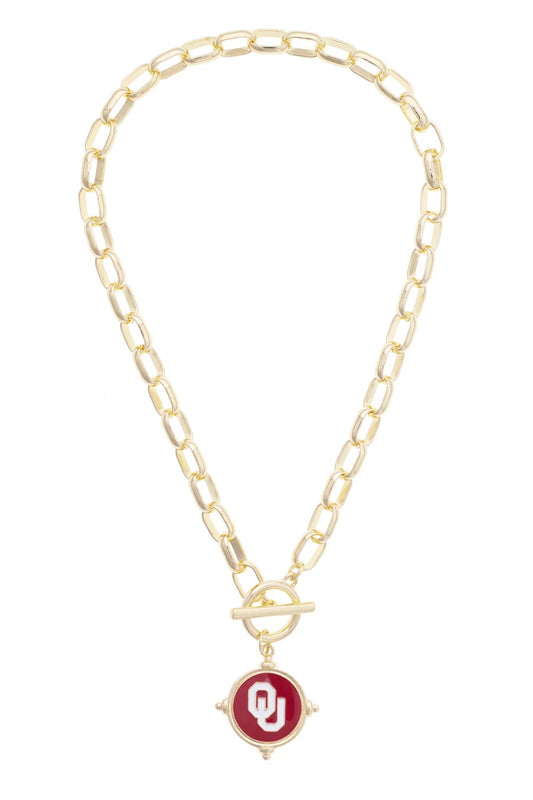 OK Sooners Logo Intaglio Necklace