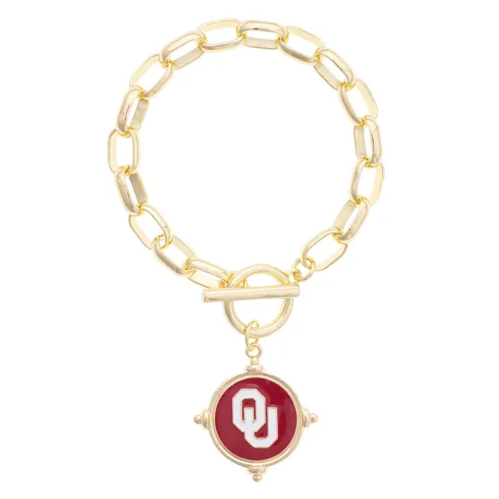 Oklahoma Sooners logo Intaglio Bracelet