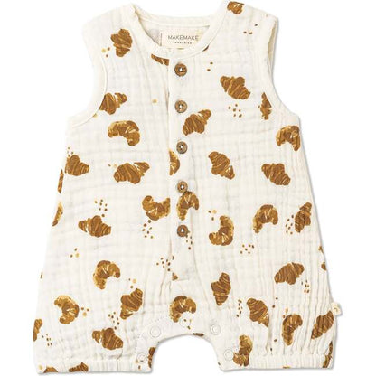 Croissant Sleeveless Bubble Romper Organic