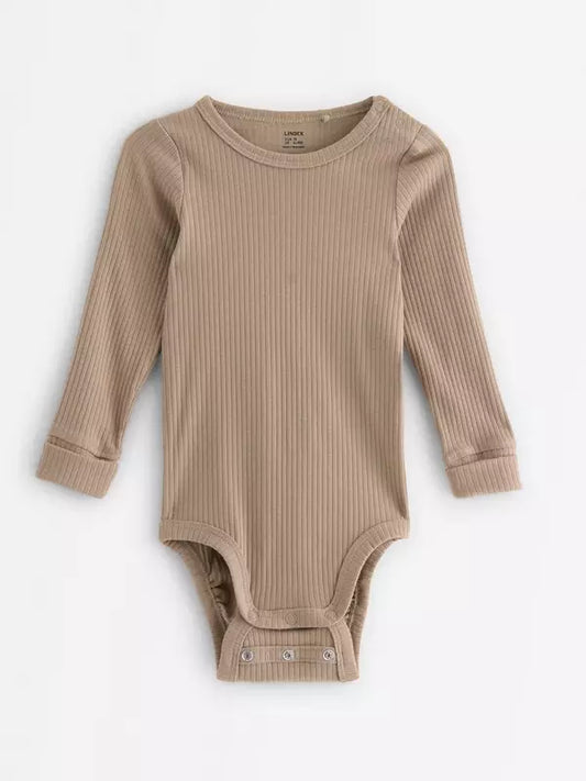 Beige Ribbed Bodysuit
